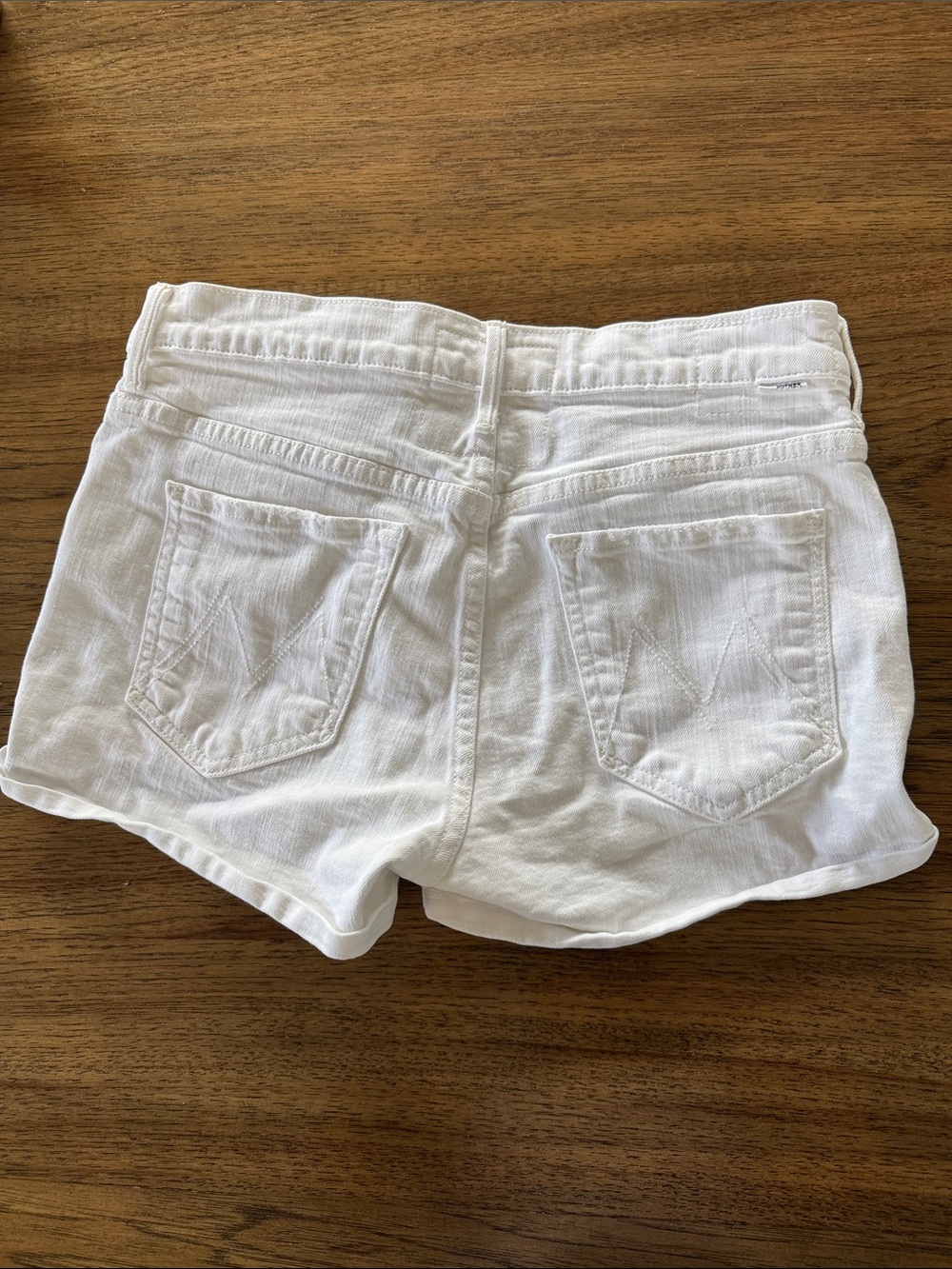 MOTHER White Denim Shorts - Casual High-Rise Style